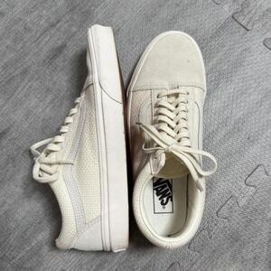 Vans Old Skool Suede Canvas Sneakers Unisex W9/M7.5 Color Cream